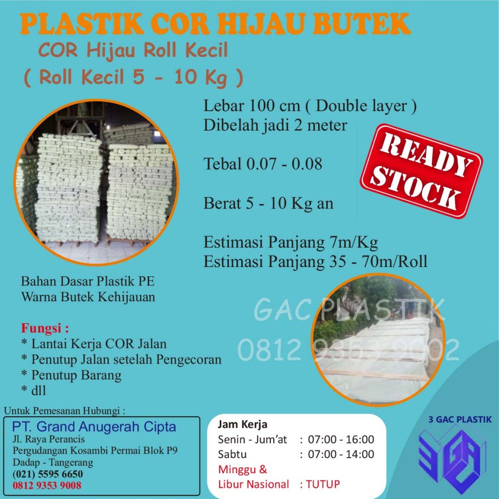 plastik cor hijau butek 1