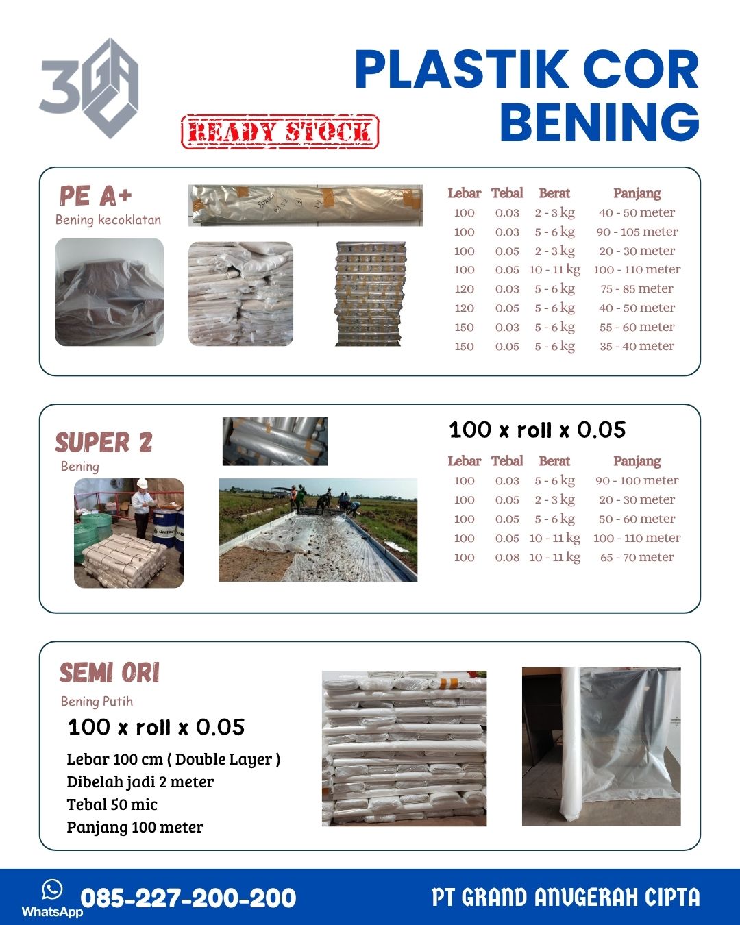 Plastik Cor Bening